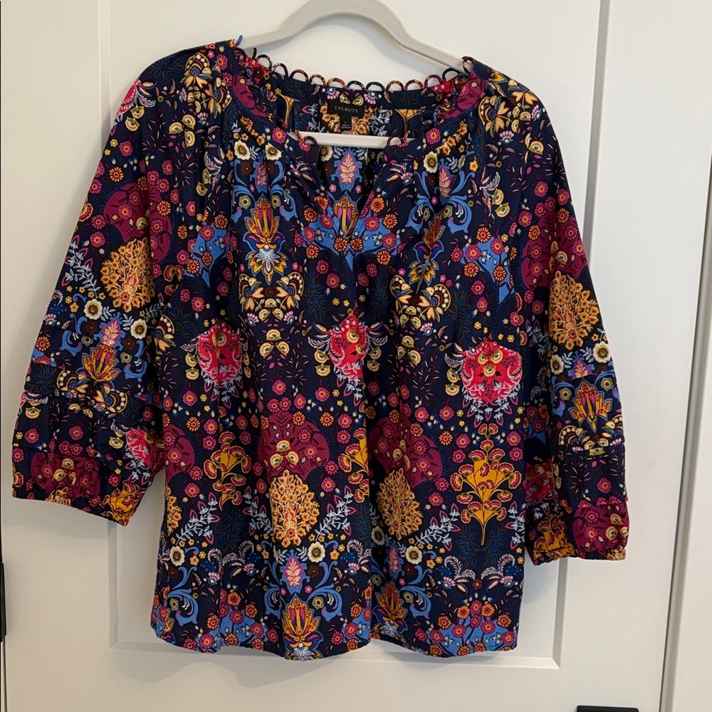 Talbots size L 100% cotton pullover shirt